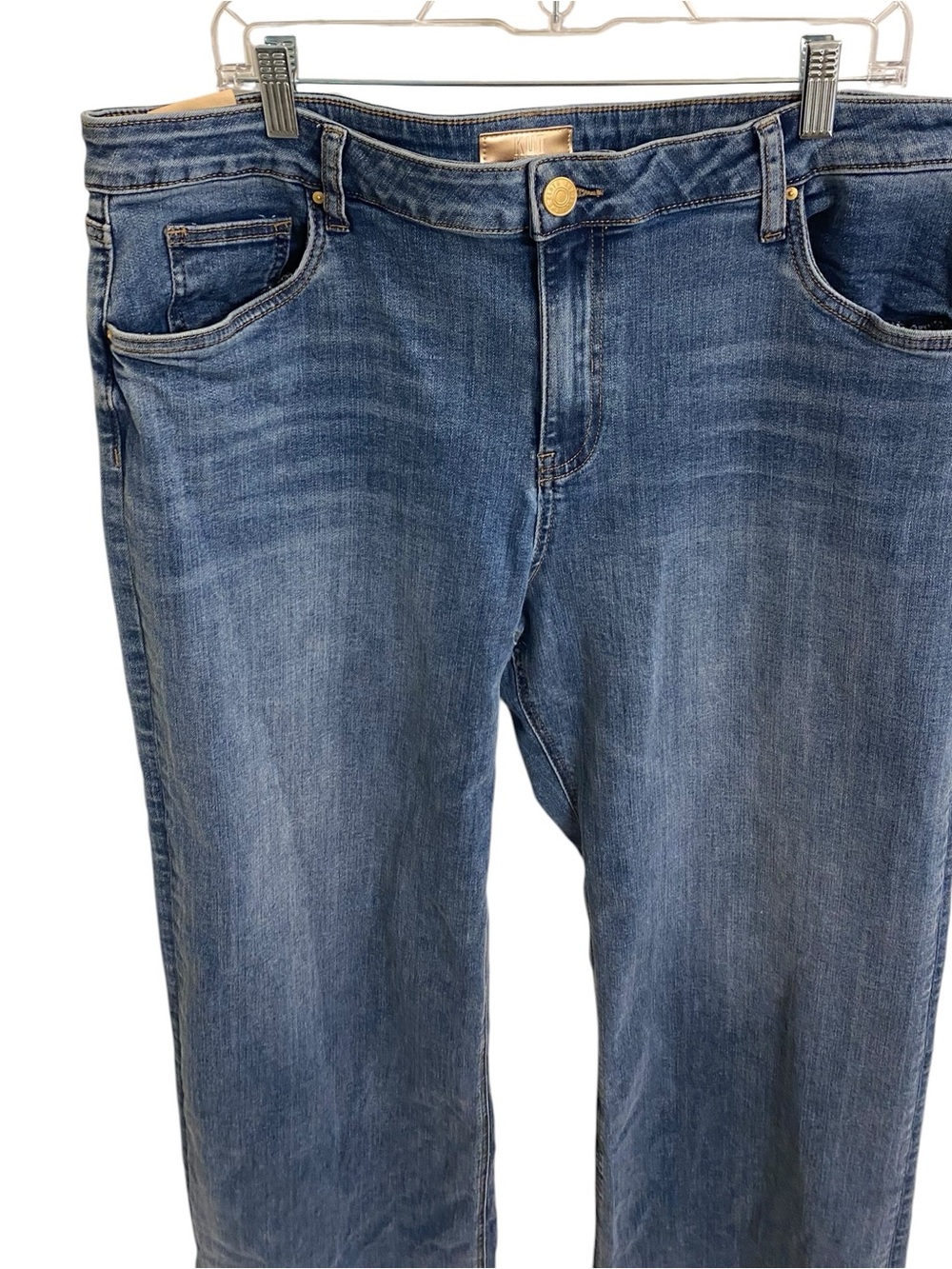 KUT FROM THE KLOTH WIDE LEG JEANS MEDIUM WASH WOMENS SIZE 16 TRENDY HIGH RISE - Picture 6 of 16